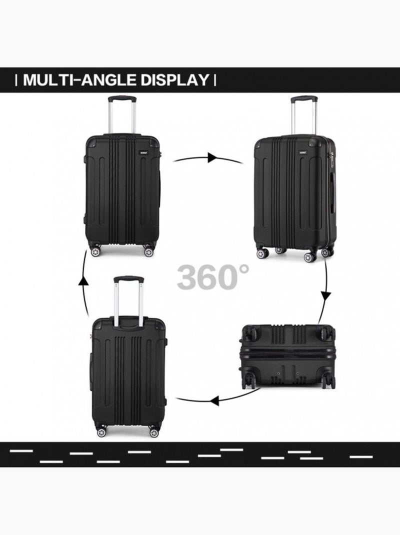 Valise grande taille - 76x50x30 cm abs 114 l à code - kono Noir - Kiabi