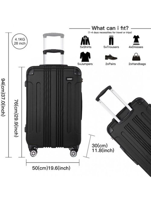 Valise grande taille - 76x50x30 cm abs 114 l à code - kono - Kiabi Valise grande taille - 76x50x30 cm abs 114 l à code - kono - Kiabi