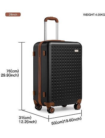 Valise grande taille - 76x50x31 cm abs 99 l tsa - kono
