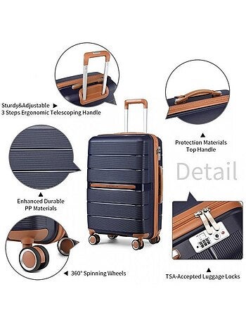 Valise grande taille - 76x50x31 cm polypropylène 4 roulettes serrure tsa - british traveller