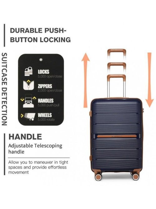 Valise grande taille - 76x50x31 cm polypropylène 4 roulettes serrure tsa - british traveller - Kiabi