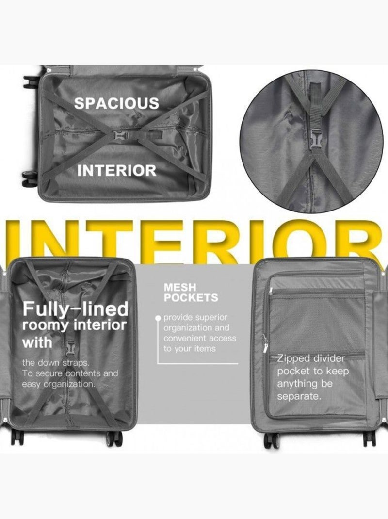 Valise grande taille - 76x50x31 cm polypropylène 4 roulettes serrure tsa - british traveller Blanc - Kiabi