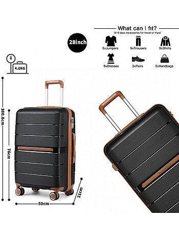 Valise grande taille - 76x50x31 cm polypropylène 4 roulettes serrure tsa - british traveller