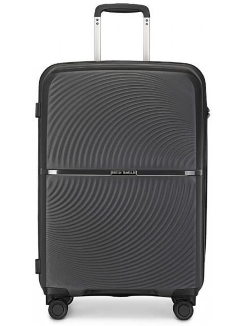 Valise grande taille - 76x50x31 cm polypropylène 4 roulettes serrure tsa - british traveller Noir - Kiabi