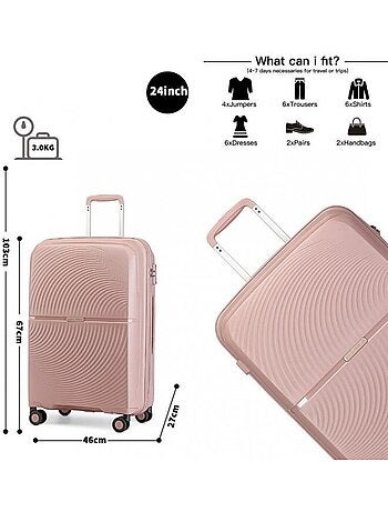 Valise grande taille - 76x50x31 cm polypropylène 4 roulettes serrure tsa - british traveller