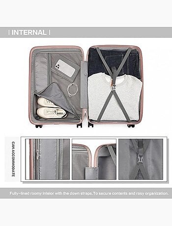 Valise grande taille - 76x50x31 cm polypropylène 4 roulettes serrure tsa - british traveller