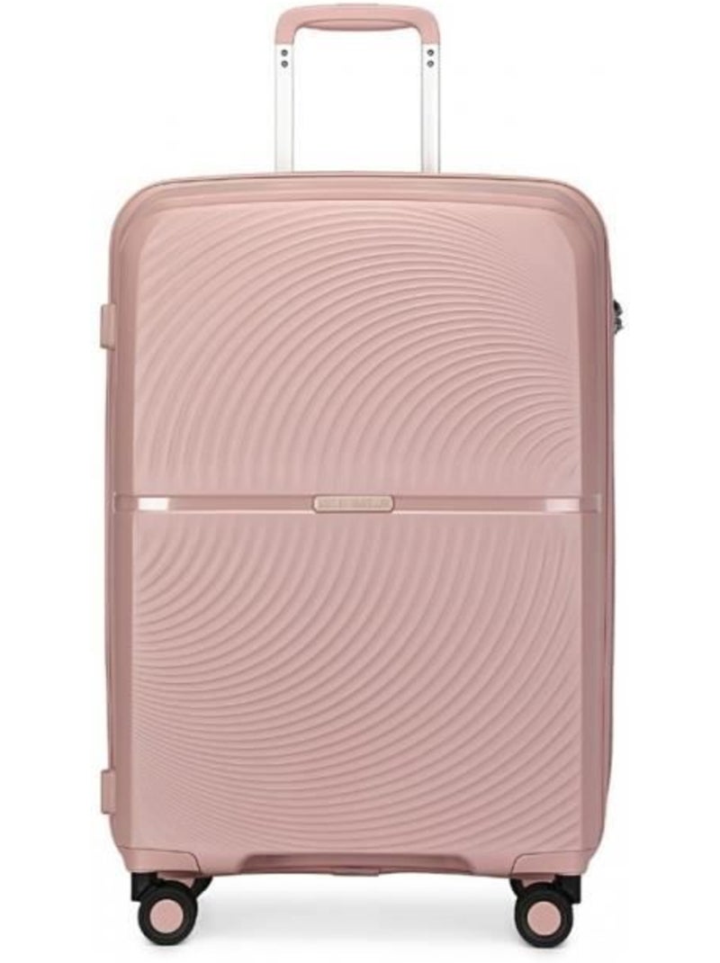 Valise grande taille - 76x50x31 cm polypropylène 4 roulettes serrure tsa - british traveller Rose - Kiabi