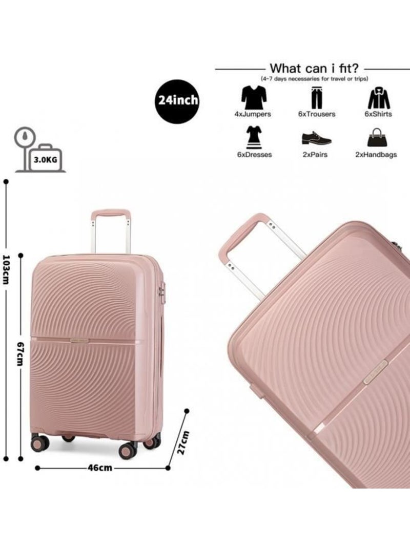 Valise grande taille - 76x50x31 cm polypropylène 4 roulettes serrure tsa - british traveller Rose - Kiabi
