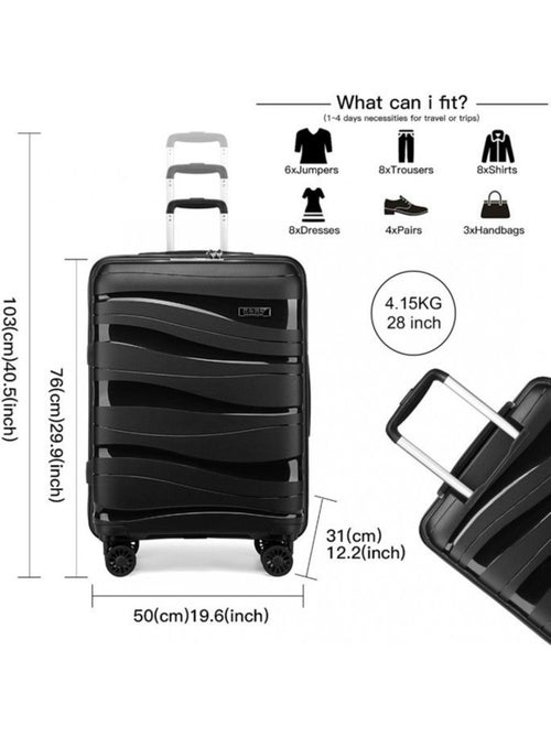 Valise grande taille - 76x50x31 cm polypropylène 4 roulettes serrure tsa - kono - Kiabi
