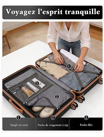 Valise grande taille - 76x50x31 cm polypropylène serrure tsa - british traveller