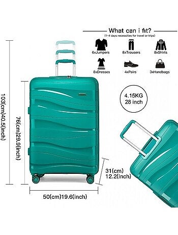 Valise grande taille - 76x50x31 cm pp 105 l tsa - kono