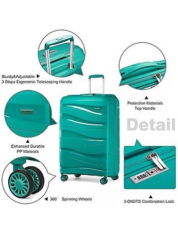 Valise grande taille - 76x50x31 cm pp 105 l tsa - kono