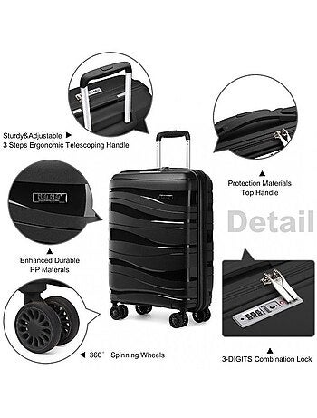 Valise grande taille - 76x50x31 cm pp 105 l tsa - kono