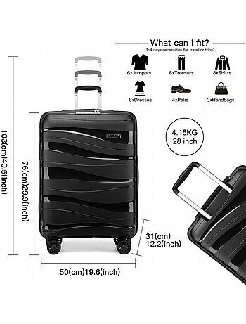 Valise grande taille - 76x50x31 cm pp 105 l tsa - kono