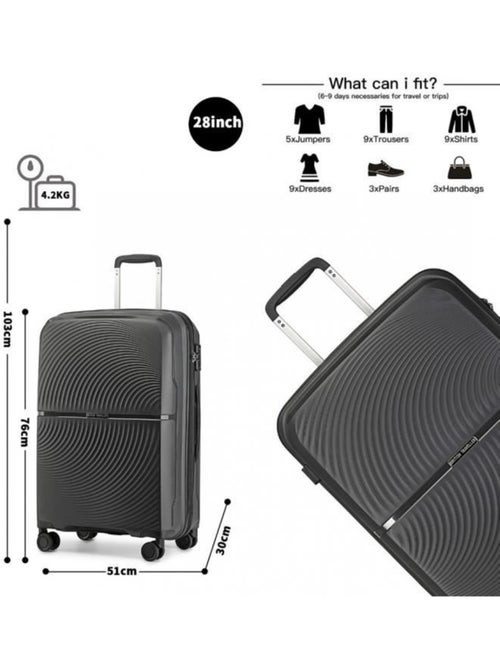 Valise grande taille - 76x51x30 cm polypropylène 4 roulettes serrure tsa - british traveller - Kiabi Valise grande taille - 76x51x30 cm polypropylène 4 roulettes serrure tsa - british traveller - Kiabi