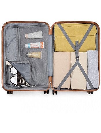 Valise grande taille - 86x58.5x34 cm abs 4 roulettes serrure tsa - british traveller