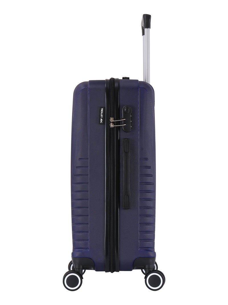 Valise Grande taille 4 roues 75cm - Elegance - Trolley ADC Bleu marine - Kiabi