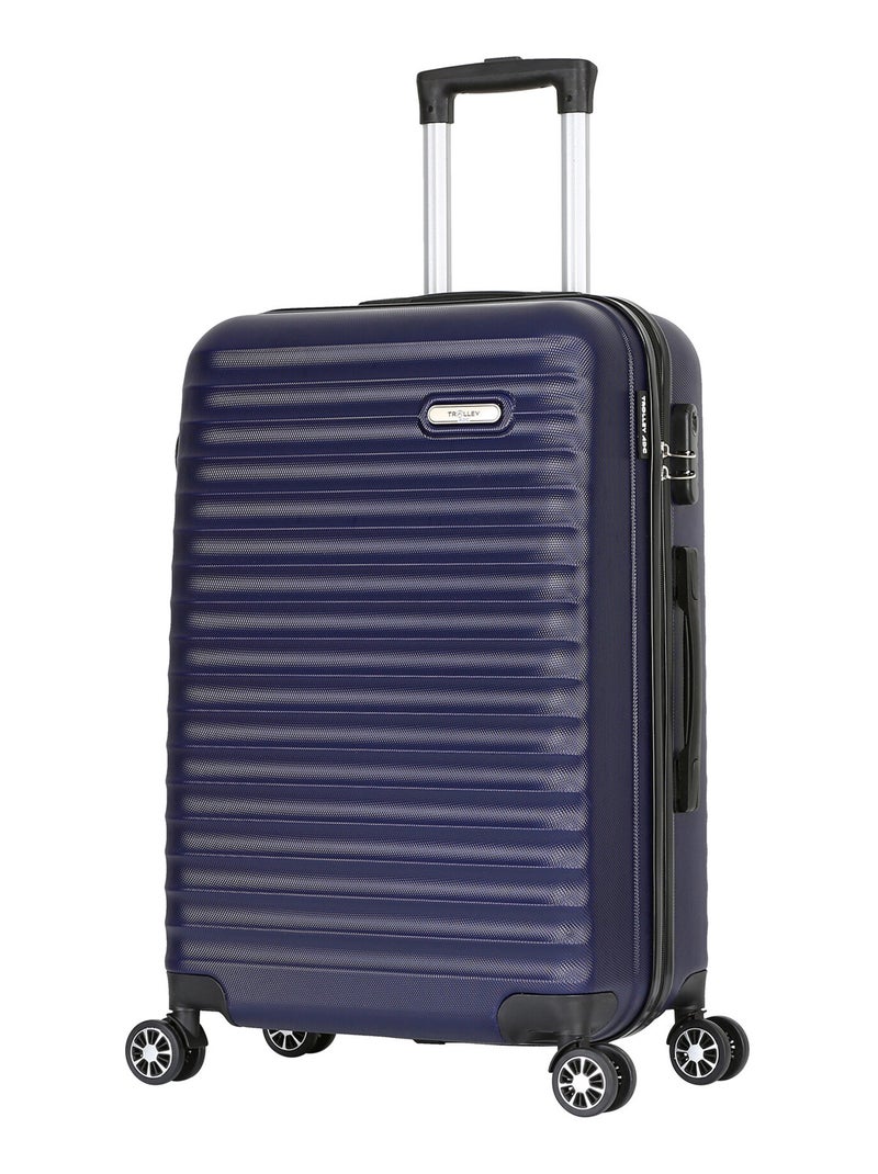 Valise Grande taille 4 roues 75cm ABS - Classiq - Trolley ADC Bleu marine - Kiabi