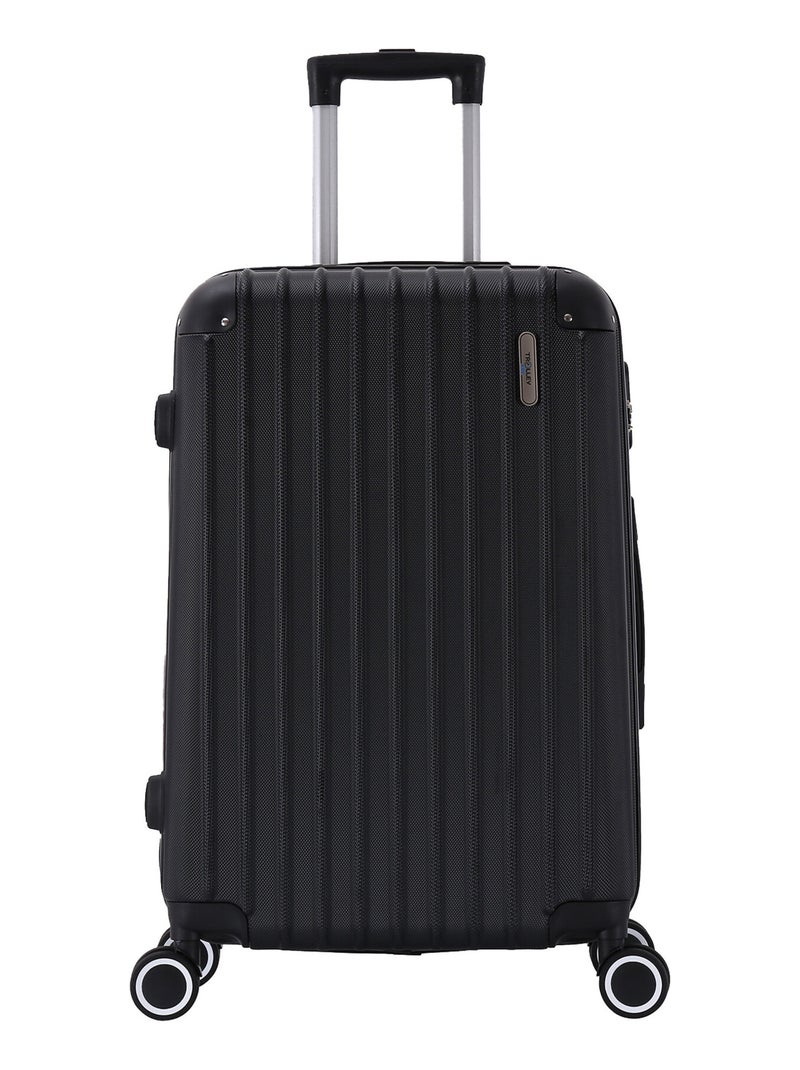 Valise Grande taille 4 roues 75cm rigide - Corner - Trolley ADC Noir - Kiabi