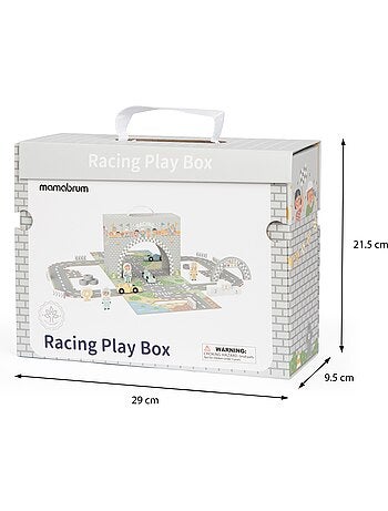 Valise magnetique circuit voiture bois piste course 12 pcs mamabrum