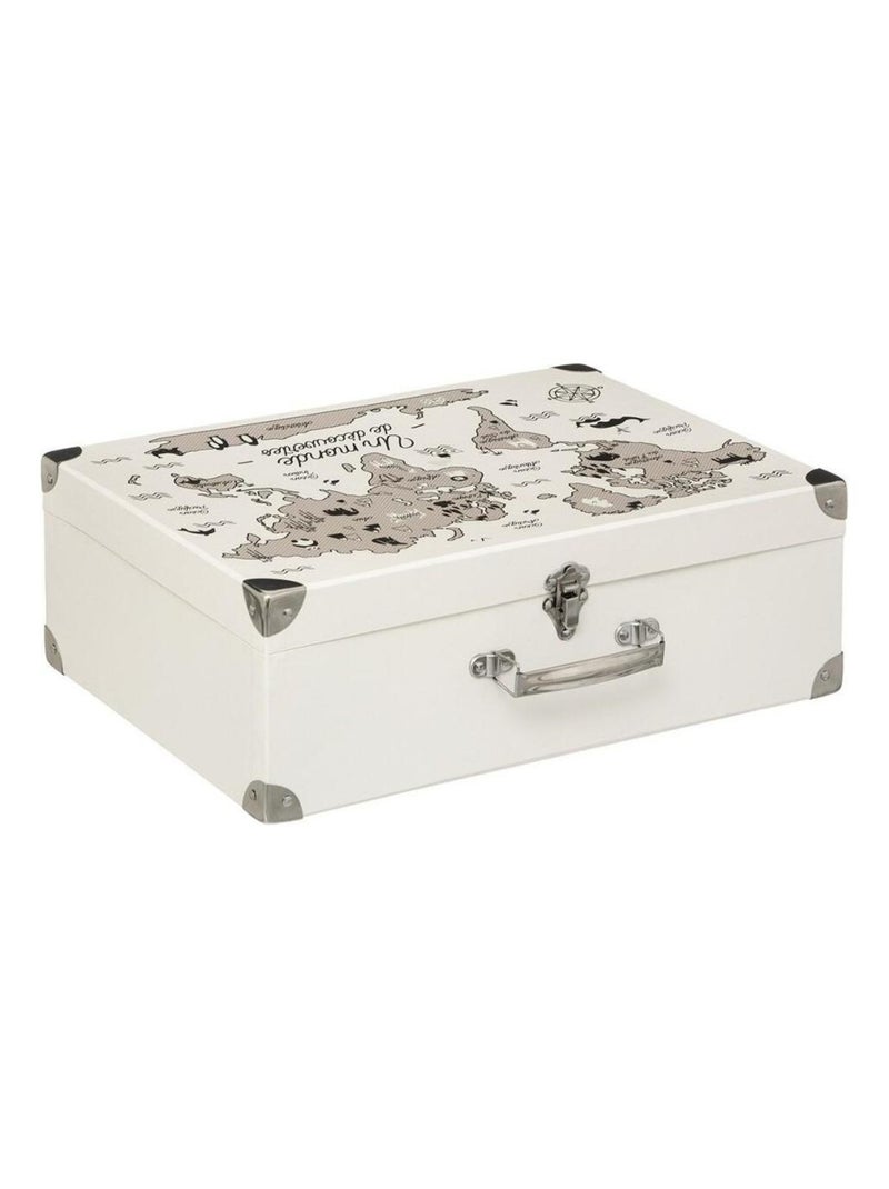 Valise motif monde Blanc - Kiabi