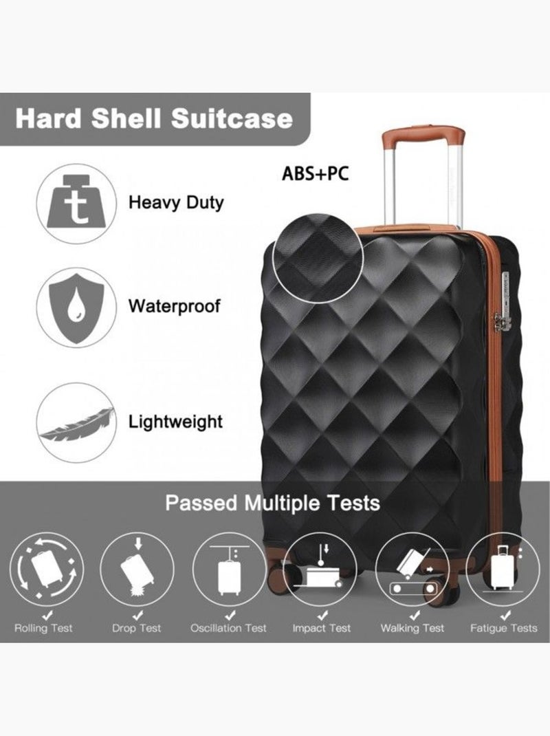 Valise moyenne - 61x42x26 cm rigide 57 l tsa - british traveller Noir - Kiabi