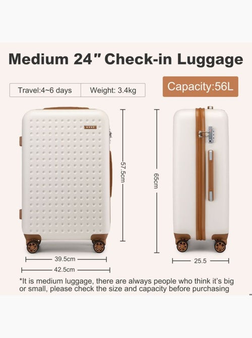 Valise moyenne - 65x42.5x25.5 cm abs+pc 4 roulettes serrure tsa - kono - Kiabi Valise moyenne - 65x42.5x25.5 cm abs+pc 4 roulettes serrure tsa - kono - Kiabi