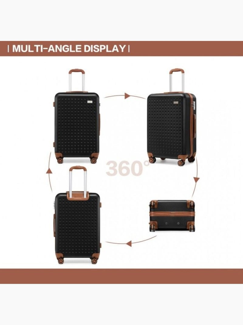 Valise moyenne - 65x42.5x25.5 cm abs+pc 4 roulettes serrure tsa - kono Noir - Kiabi
