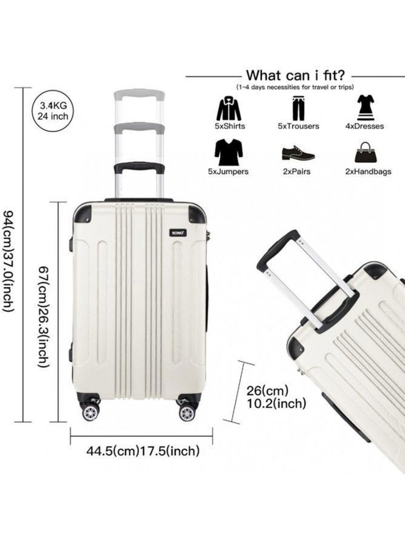 Valise moyenne - 65x42x26 cm abs + pc 61 l tsa - kono Beige - Kiabi