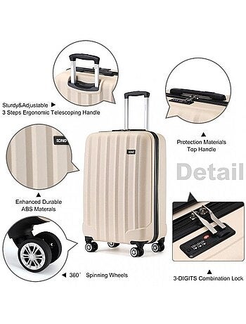 Valise moyenne - 65x42x26 cm abs + pc 61 l tsa - kono