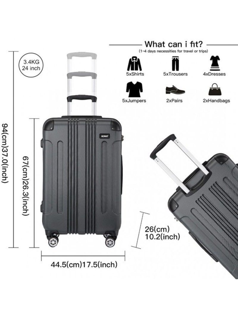 Valise moyenne - 65x42x26 cm abs + pc 61 l tsa - kono Gris - Kiabi