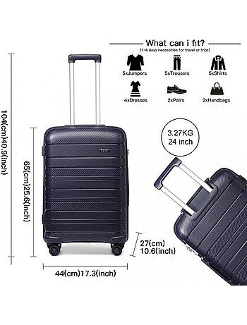 Valise moyenne - 65x44x27 cm pp 100 l tsa - kono