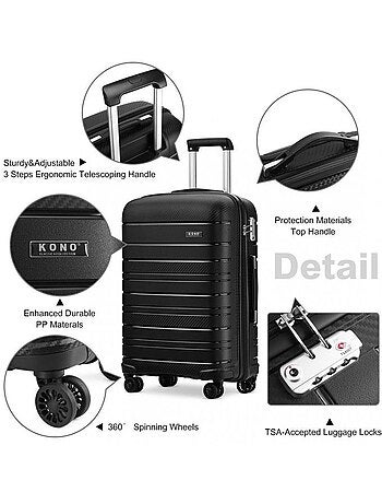 Valise moyenne - 65x44x27 cm pp 66 l tsa - kono