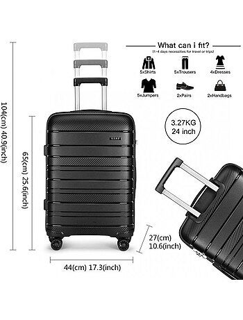 Valise moyenne - 65x44x27 cm pp 66 l tsa - kono