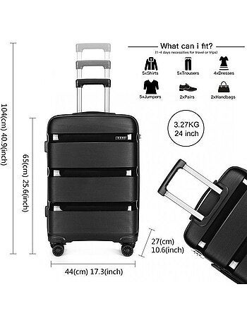 Valise moyenne - 65x44x27 cm pp 66 l tsa -
