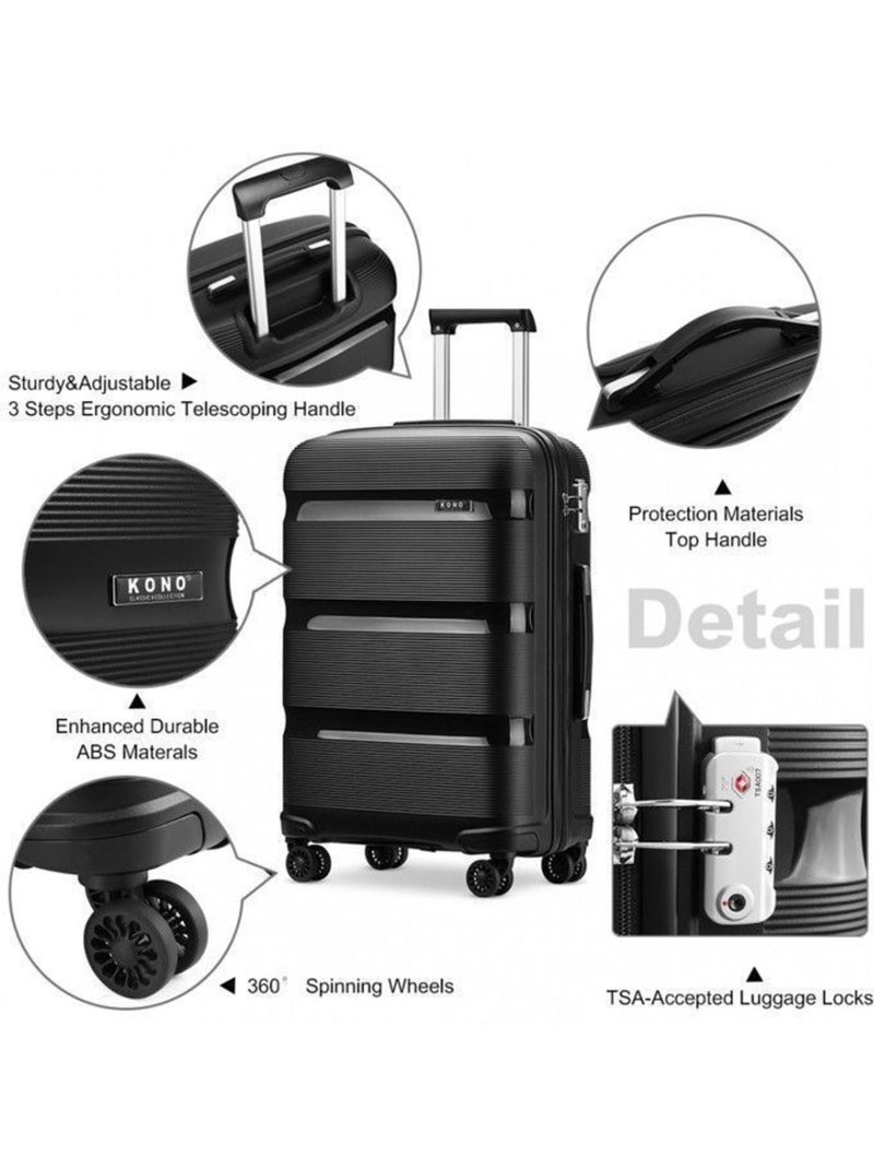 Valise moyenne - 65x44x27 cm pp 66 l tsa - Noir - Kiabi