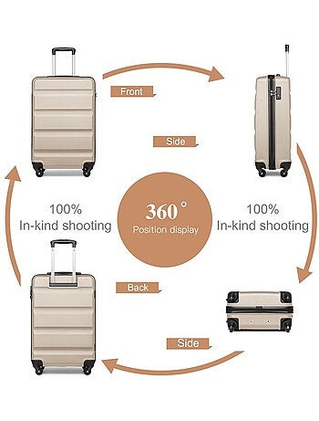 Valise moyenne - 66x45x26 cm abs + pc 63 l à code - kono