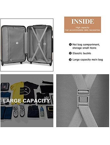 Valise moyenne - 66x45x26 cm abs + pc 63 l à code - kono