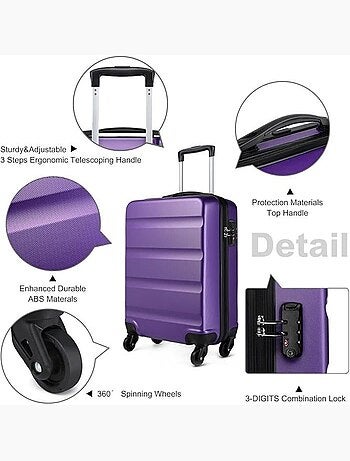 Valise moyenne - 66x45x26 cm abs + pc 63 l à code - kono