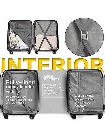 Valise moyenne - 66x45x26 cm abs + pc 63 l à code - kono