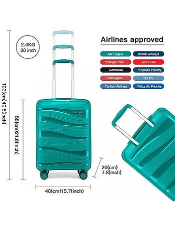 Valise moyenne - 66x46x26 cm pp 70 l tsa - kono