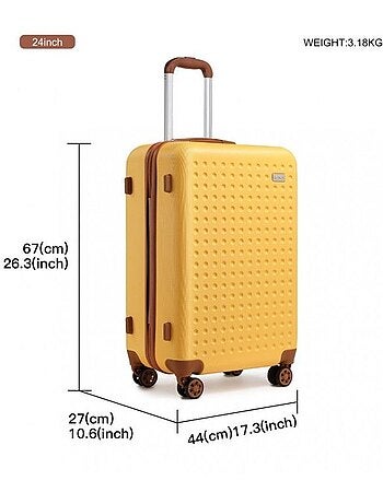Valise moyenne - 67x44x27 cm abs 65 l tsa - kono