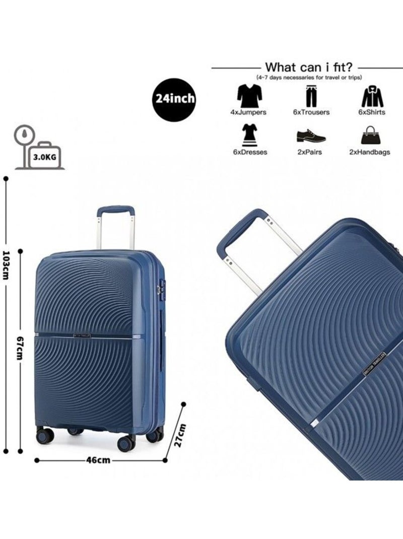 Valise moyenne - 67x46x27 cm abs 68 l tsa - british traveller Bleu marine - Kiabi