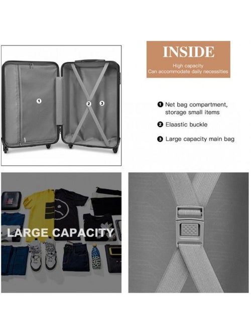 Valise moyenne - 75x51x28 cm abs 4 roulettes serrure tsa - kono - Kiabi Valise moyenne - 75x51x28 cm abs 4 roulettes serrure tsa - kono - Kiabi
