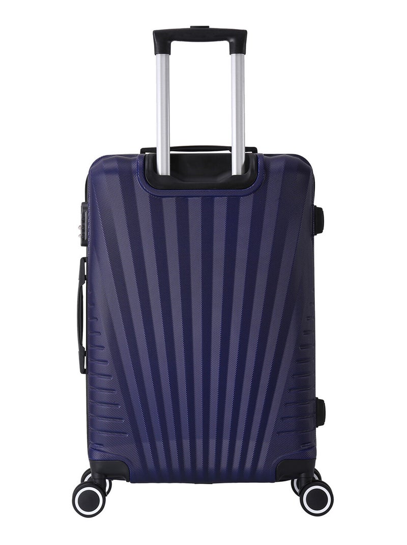 Valise Moyenne 4 roues 65cm Rigide ABS - Elegance - Trolley ADC Bleu marine - Kiabi