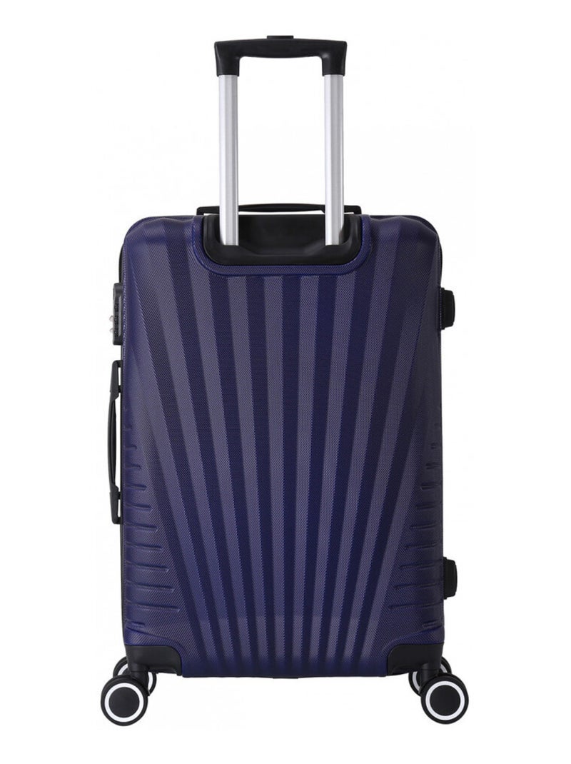 Valise Moyenne 4 roues 65cm Rigide ABS - Elegance - Trolley ADC Bleu marine - Kiabi