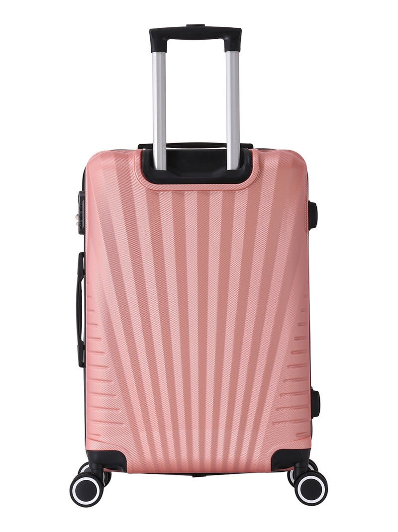 Valise Moyenne 4 roues 65cm Rigide ABS - Elegance - Trolley ADC Rose - Kiabi
