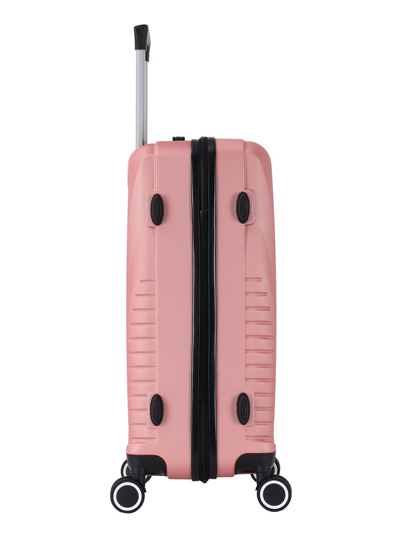 Valise Moyenne 4 roues 65cm Rigide ABS - Elegance - Trolley ADC Rose - Kiabi