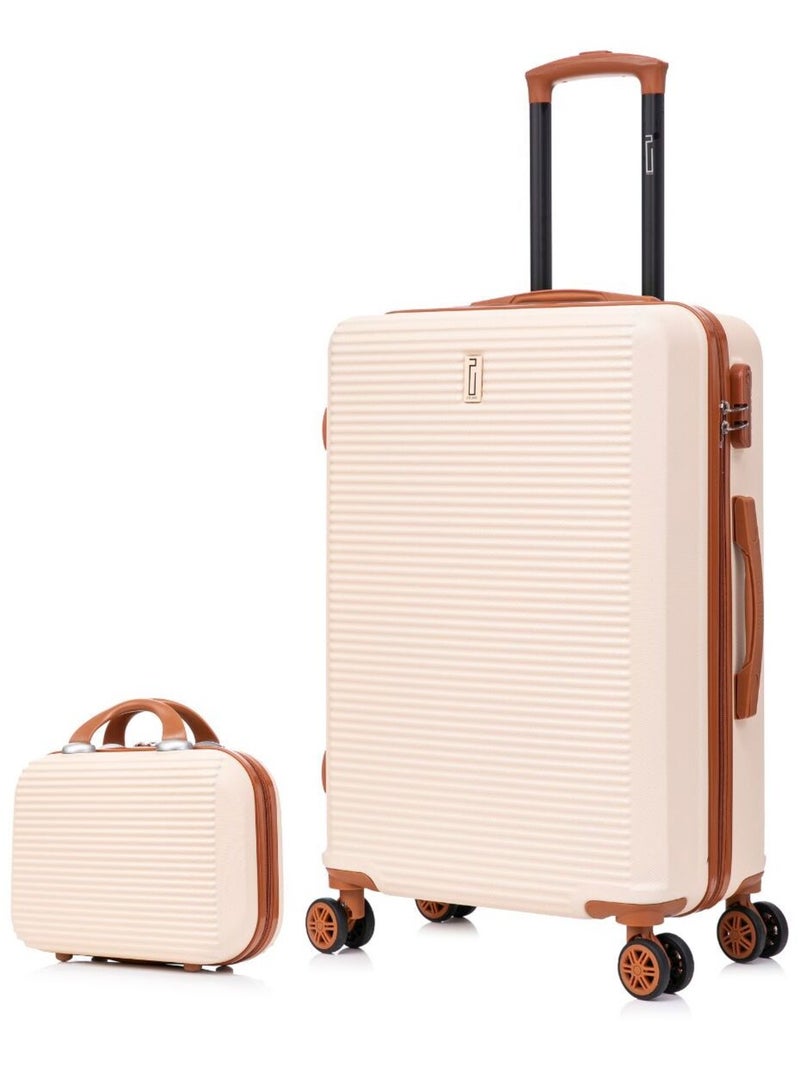 Valise Moyenne 65x42x26cm avec Vanity | Modèle Weekend | CELIMS France Crème - Kiabi