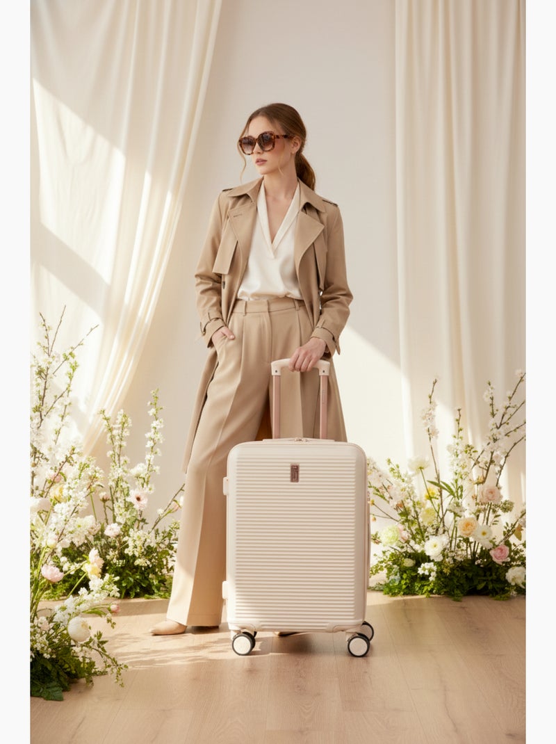 Valise Moyenne Taille | Cadenas TSA | Extensible | Bagage Moyenne avec 4 Roues 65cm | CELIMS France Beige - Kiabi